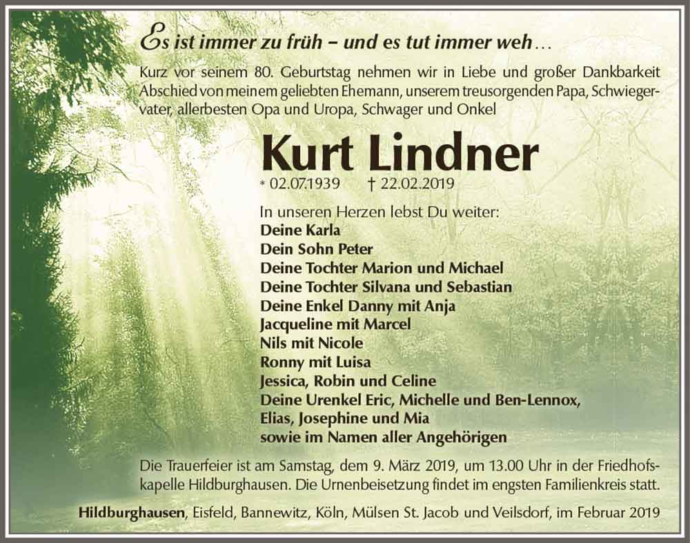 Trauer_Kurt_Lindner