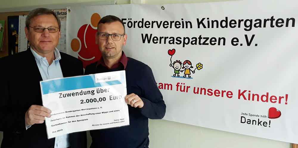 Lottomittel für den Förderverein des Kindergarten „Werraspatzen“ e.V.