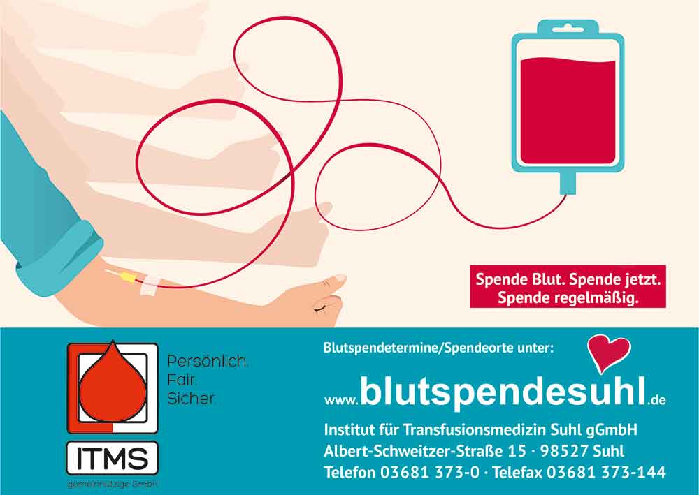 ITM-Blutspende Termine vom 3. bis 5. Dezember 2019