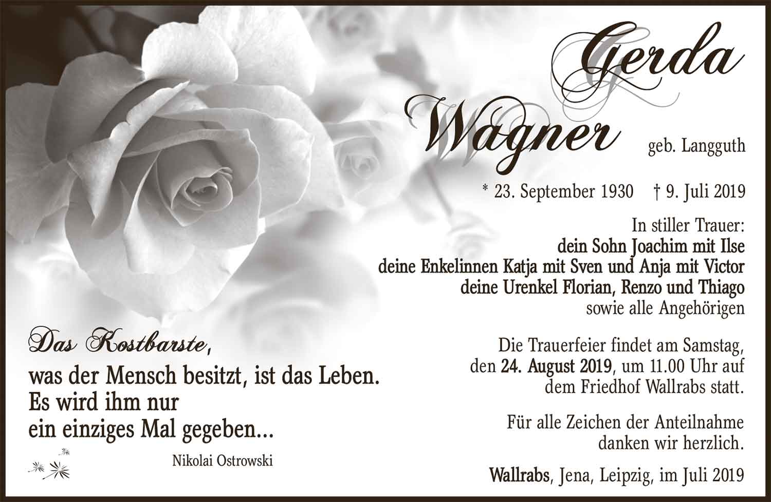 Traueranzeige_Gerda_Wagner