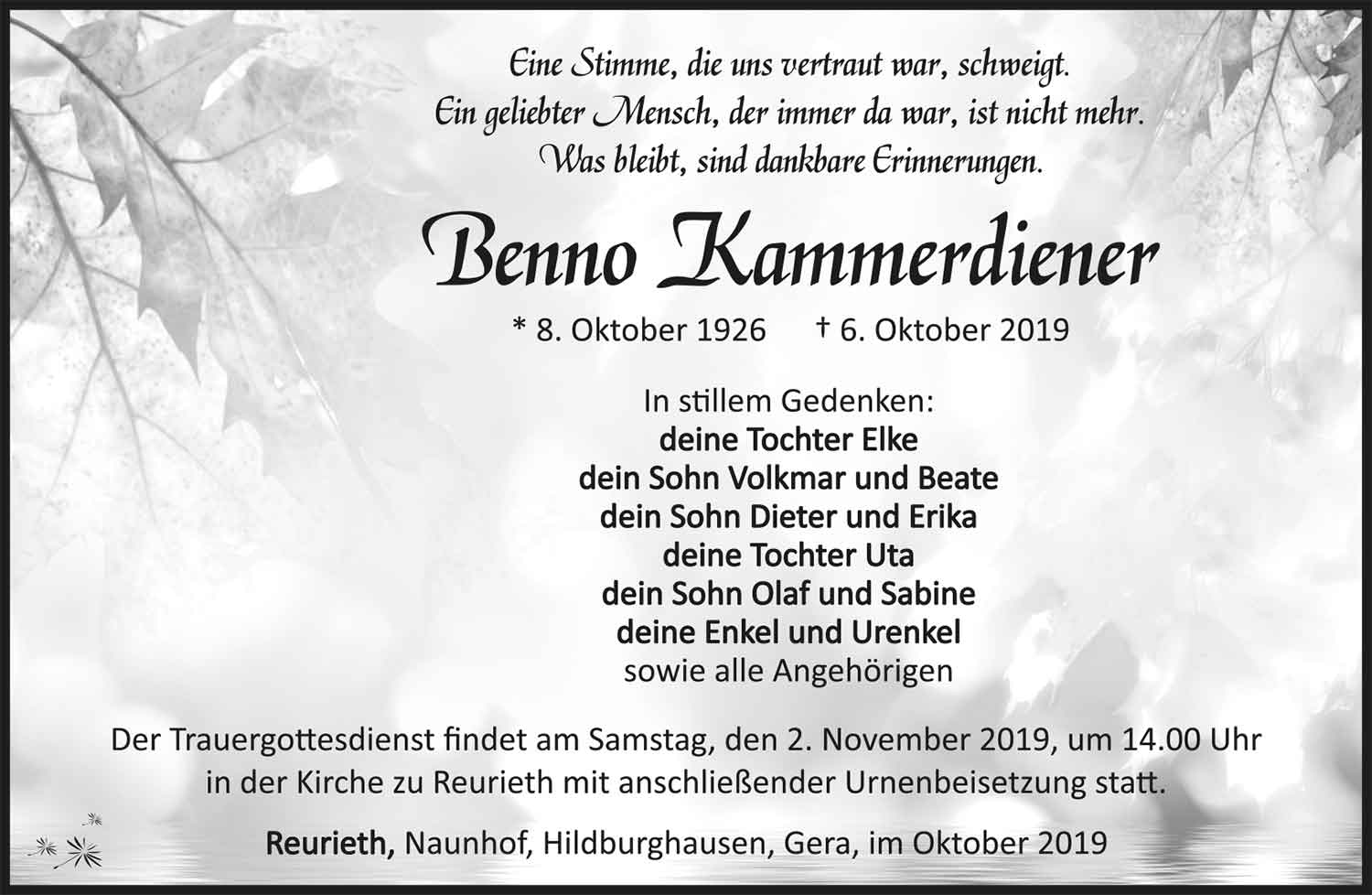 Trauer_Benno_Kammerdiener