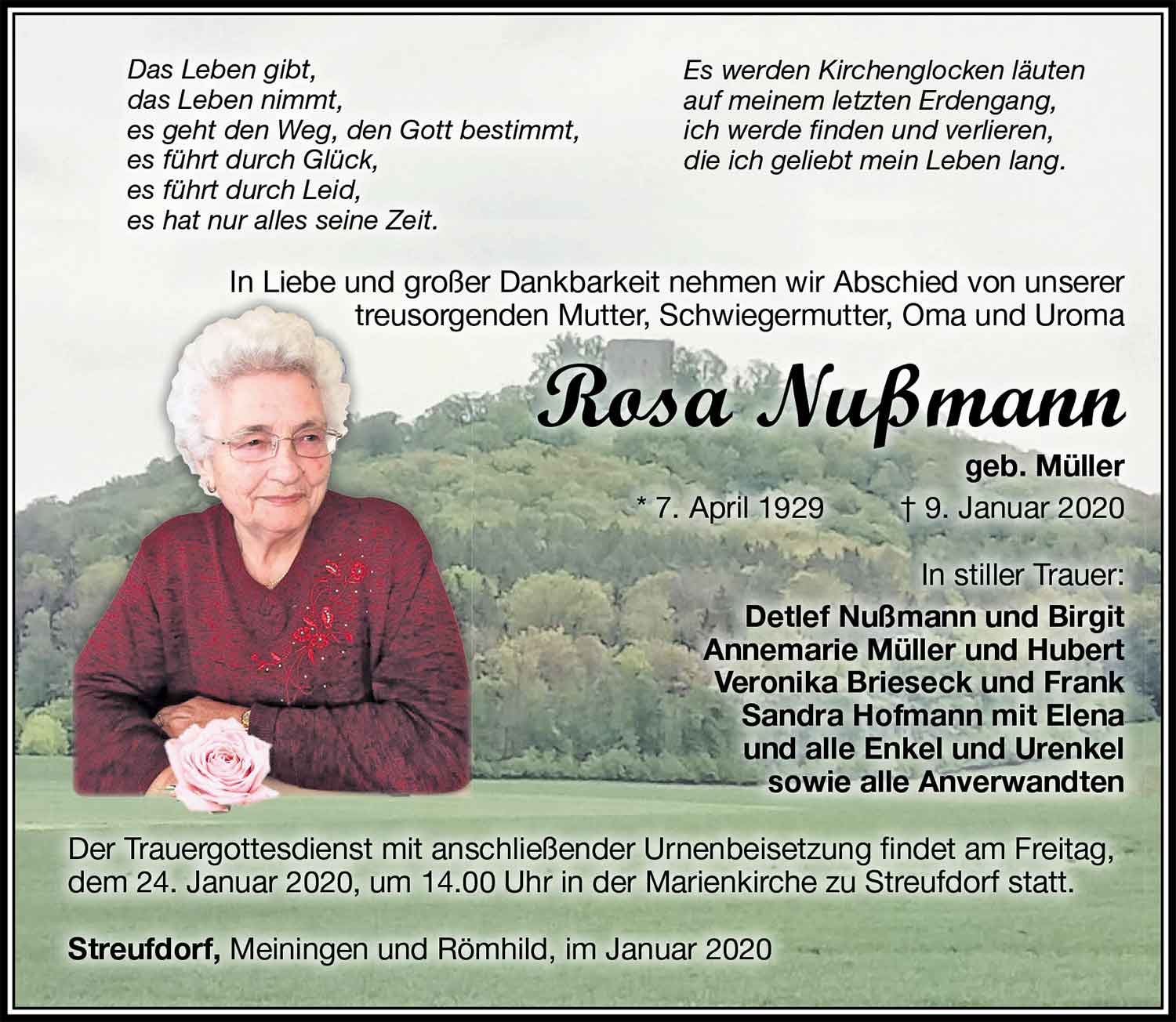 Rosa Nußmann (geb. Müller) - Südthüringer Rundschau • Meinungsfreudig ...