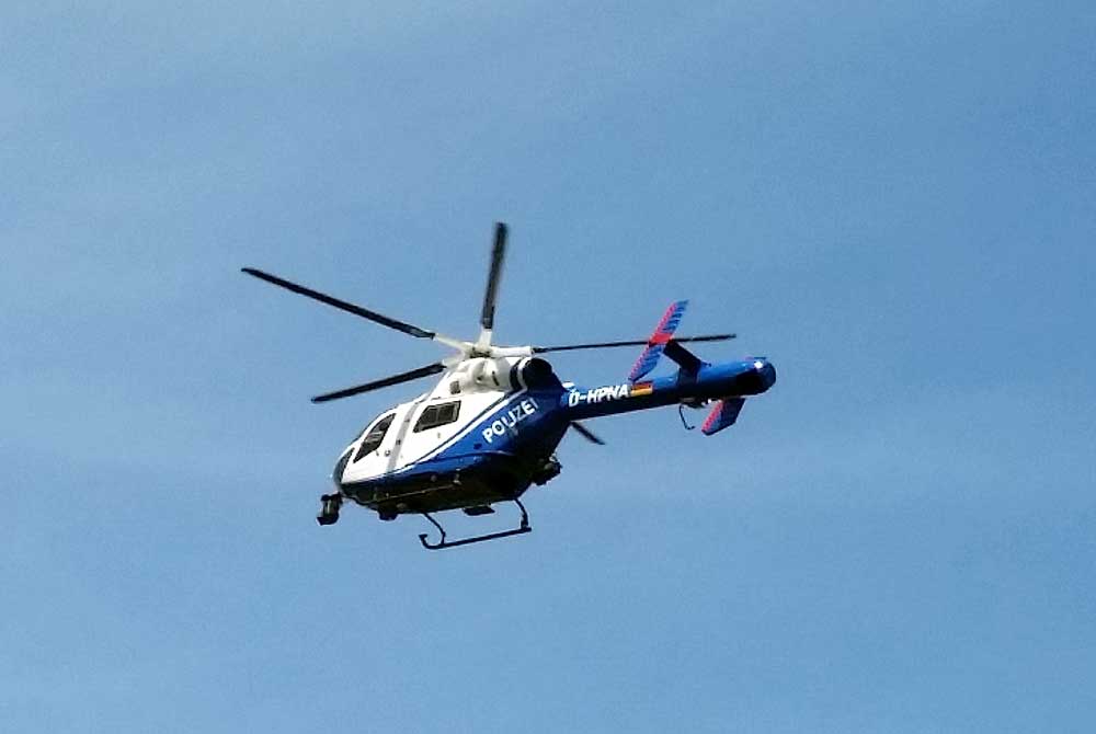 Polizeihubschrauber findet vermissten Mann in Heldburg