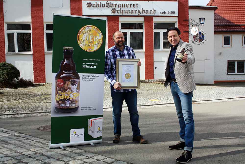 Schlossbrauerei Schwarzbach: Auszeichnung für „Thüringer Kellerbier“ zum „Bier des Monats“