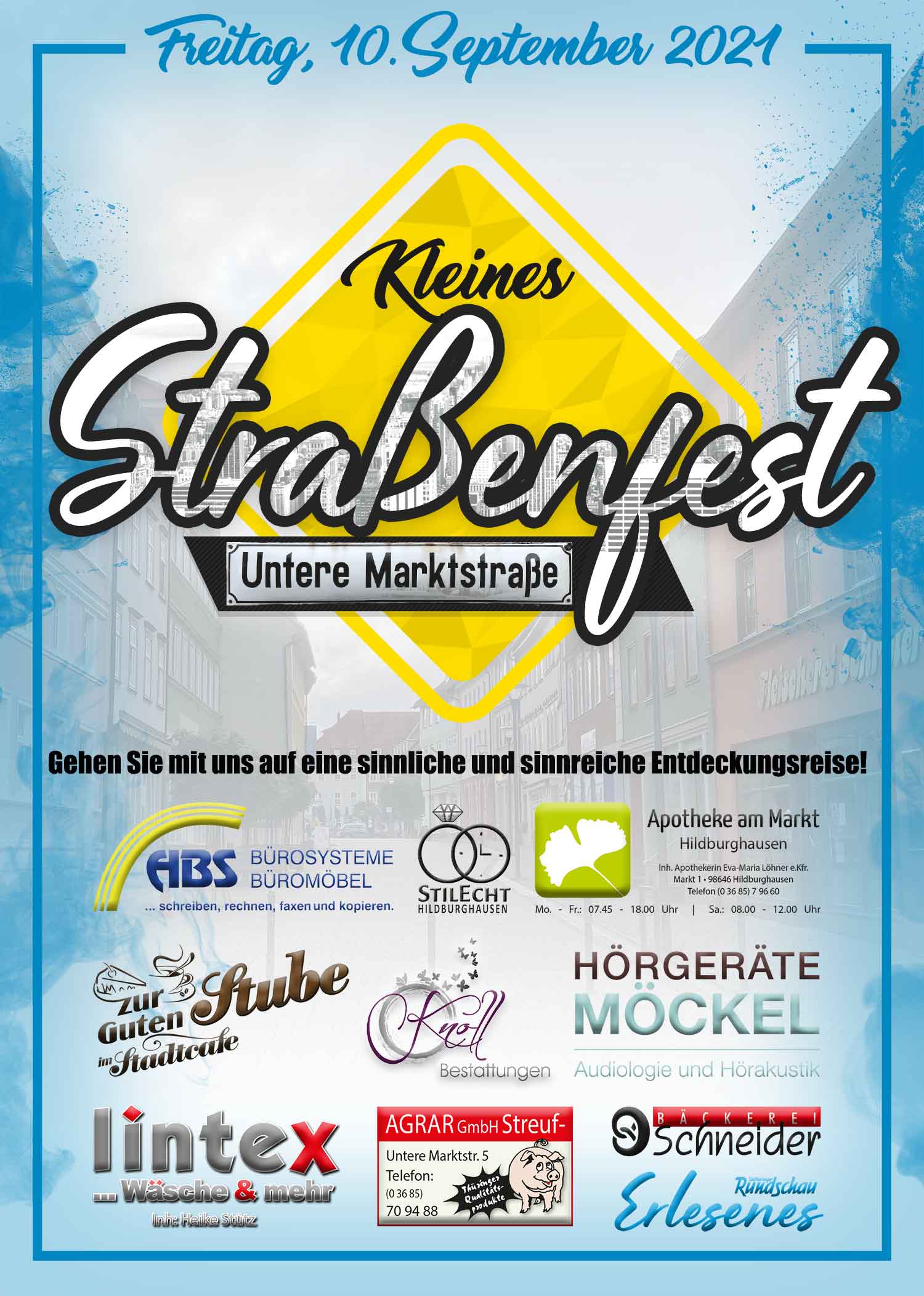 Kleines Straßenfest in der Unteren Marktstraße in Hildburghausen