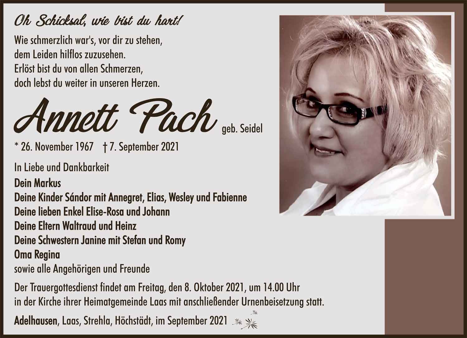 Traueranzeige_Annette_Pach