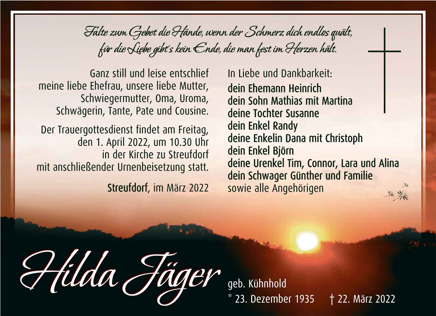 Traueranzeige_Hilda_Jaeger