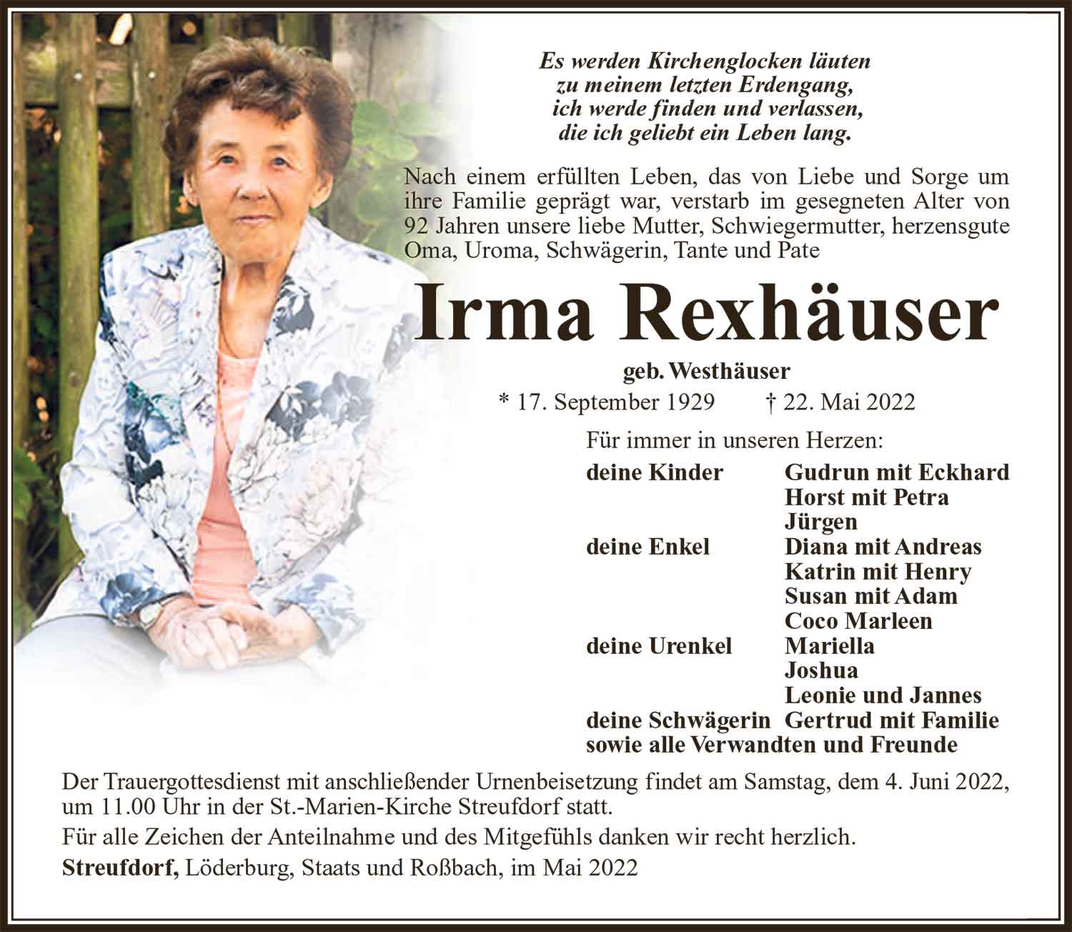 Irma Rexhäuser (geb.Westhäuser)